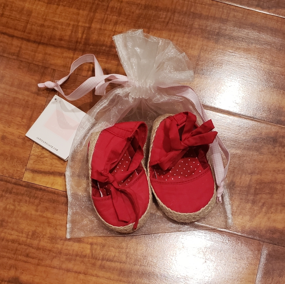 Janie and Jack NWT 6-12 months cherry ruffle swimsuit, coverup, shoes and socks - Picture 12 of 16
